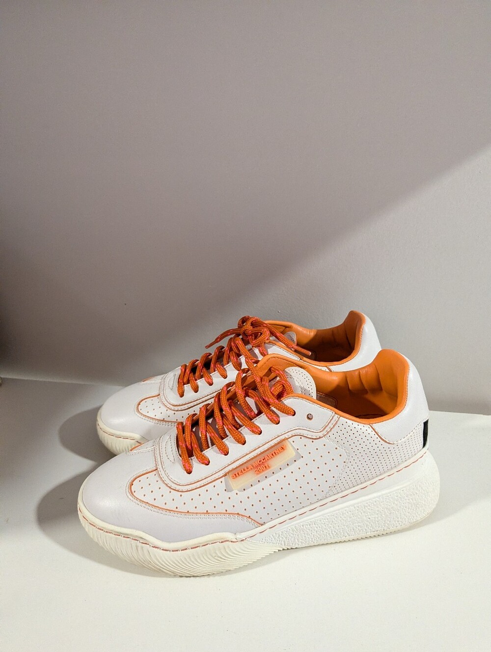 Stella McCartney 2001 White Orange Platform Sneakers … - Gem